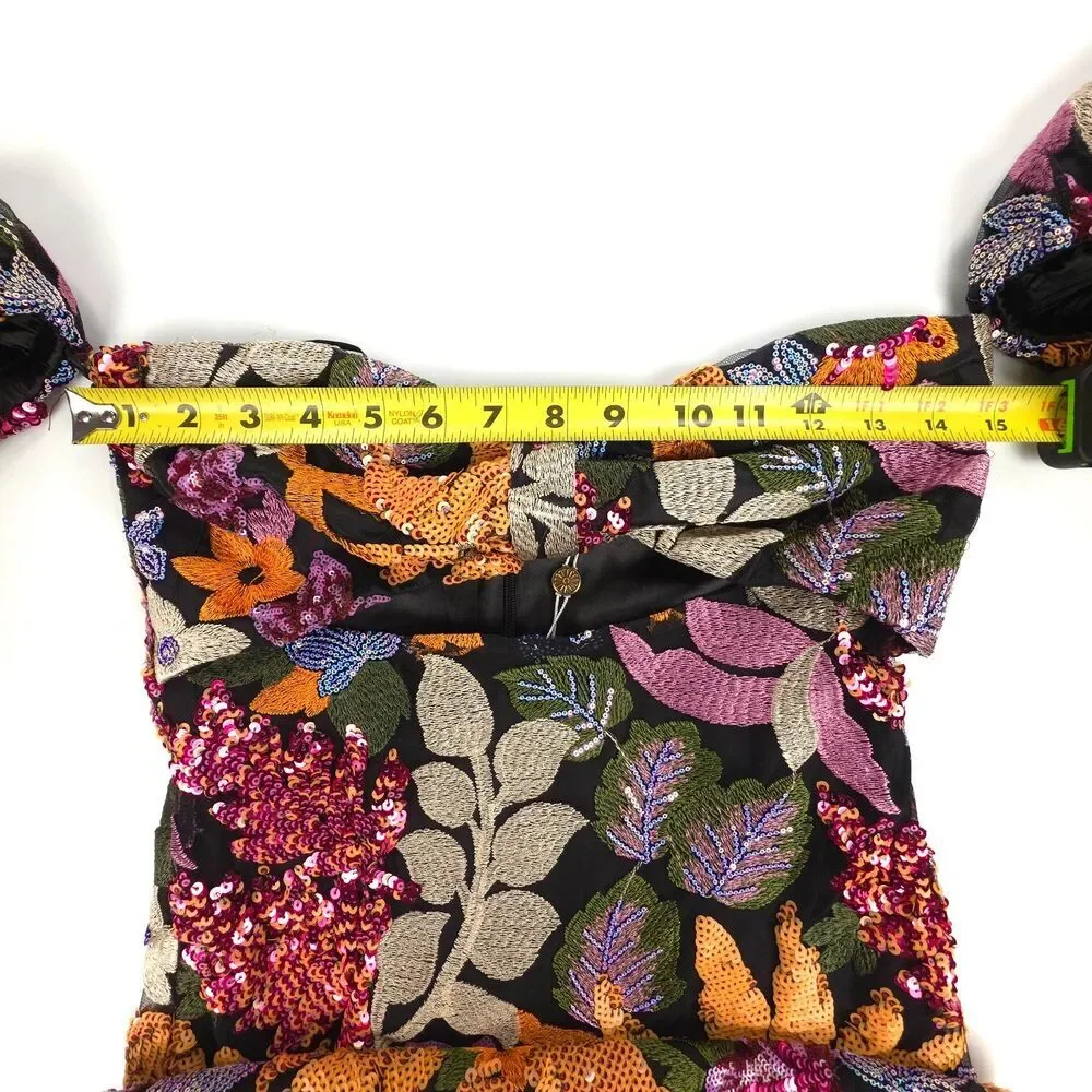 NWT Alamour The Label Flora Sequin Midi Dress Coquette Coconut Resort Maximalist - Picture 3 of 9